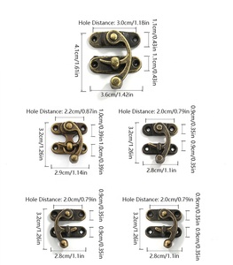 Serrure à crochet moderne et simple en alliage de zinc électroplaqué pour boîte cadeau en bois, boucle de fixation, accessoires de bagage, <span class=keywords><strong>appareil</strong></span> <span class=keywords><strong>photo</strong></span> - Product Image 3