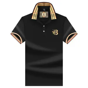 Polos de algodón y LICRA con logo personalizado para hombre, camisas ajustadas de alta calidad