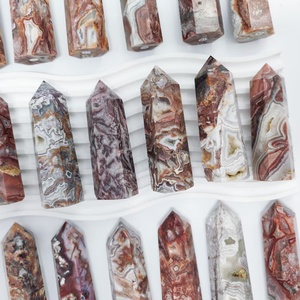 Vente en gros : Tour de cristal naturel, pointe de cristal d'agate argentée, obélisque, pointe de pierre précieuse en vrac pour l'artisanat et la décoration intérieure - Product Image 4