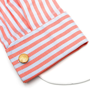 Mancuernillas de Lujo de Alta Calidad, Mancuernillas de Metal con Personalidad, Mancuernillas Redondas de Acero Inoxidable Doradas para Camisa - Product Image 6