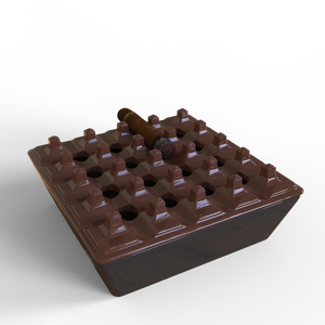 OEM artesanía al por mayor Logotipo de forma personalizada al aire libre a prueba de viento <span class=keywords><strong>terraza</strong></span> rejilla 16 agujeros gran cuadrado de cerámica Cenicero con tapa - Product Image 4