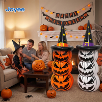 Décorations d'Halloween gonflables Joyee en forme de citrouille avec chapeau de sorcière, citrouille géante en PVC pour la décoration de jardin, extérieur, intérieur, fête, pelouse