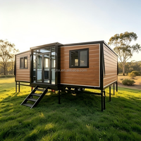 Maison mobile de luxe, petite maison préfabriquée modulaire de 20, 30 ou 40 pieds, 2, 3 ou 4 chambres, maison conteneur pliable et extensible sur remorque