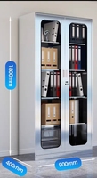 Armoire d'archives en acier inoxydable à 4 portes verrouillables, anti-rouille, pour le classement de documents dans les bureaux et les hôpitaux