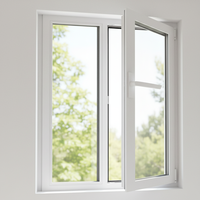 Ventana Abatible de PVC, Vista Amplia sin Obstáculos, Apta para Balcón