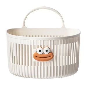Wall Mounted Storage <b>Basket</b> Round Punch Free For Kitchen Bathroom Toilet <b>Small</b> Hanging <b>Basket</b> With Handle - Product Image 1