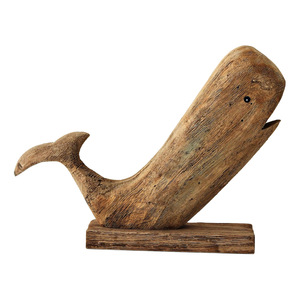 Figurine de baleine en bois sculptée à la main, décoration de table en bois de Paulownia, sculpture animale pour la décoration de la maison - Product Image 4