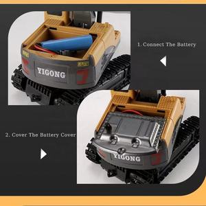 Excavatrice télécommandée en métal AiJH à 6 canaux, jouets de construction pour enfants, jouets de <span class=keywords><strong>tracteur</strong></span> sur chenilles, cadeau d'anniversaire - Product Image 4