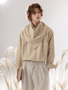 <span class=keywords><strong>Chemise</strong></span> à manches longues à carreaux détachable pour <span class=keywords><strong>homme</strong></span>-Automne 2025 Nouvelle version - Product Image 4