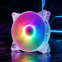 Ventilador de Escritorio QiuzAim RGB Iluminado de 120 mm, 6 Pines, Silencioso, 12025 LED, Enfriador de Aire para PC Gaming, Venta al Por Mayor