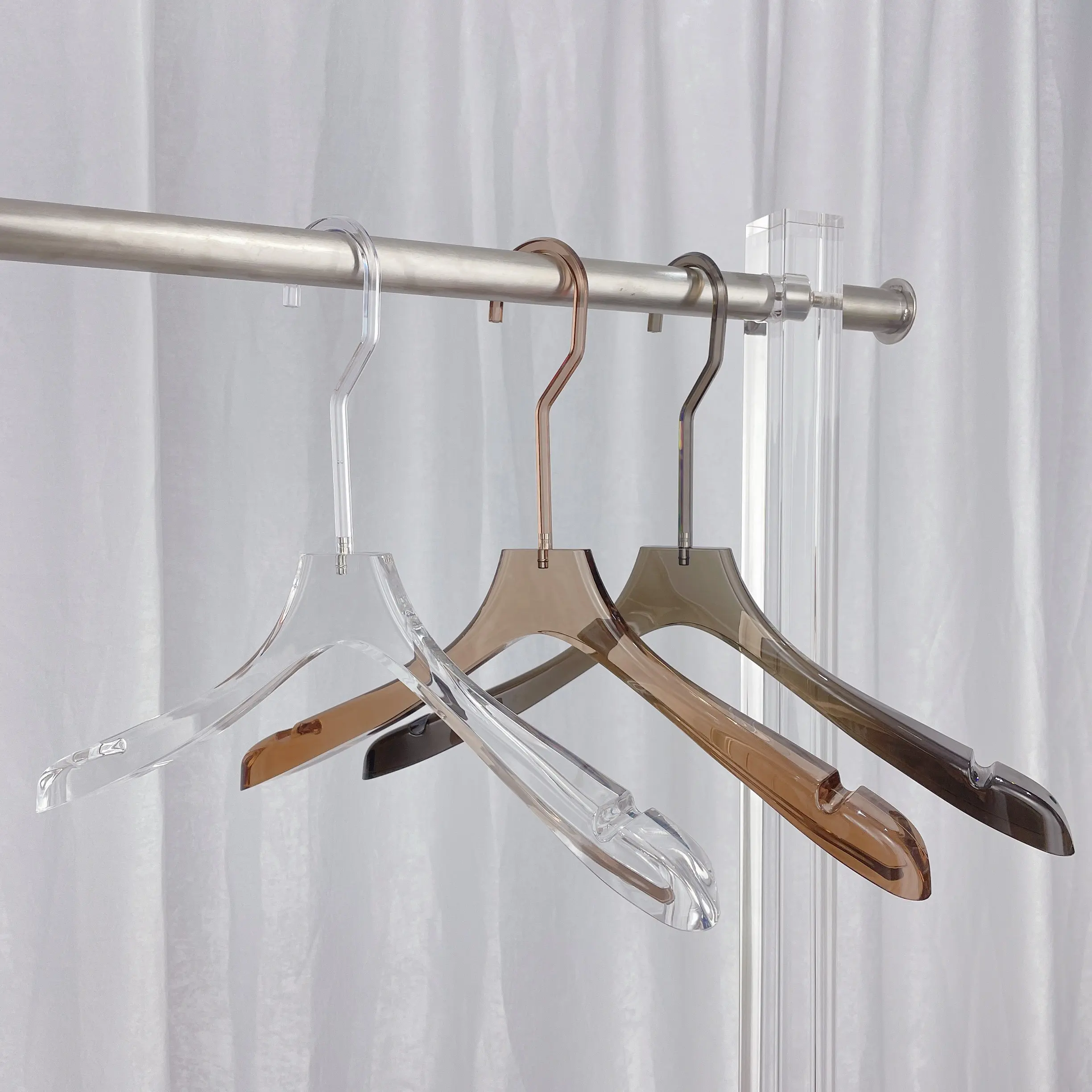 Factory custom clear PMMA coat hanger acrylic clothes hanger