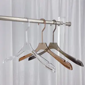 Acrylic Clothes Hanger Clothing Store Clothes Support Crystal Wedding Dress One-piece Custom Logo Transparent Adult Pants Clip