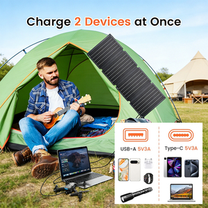ALECTER Cargador Solar Monocristalino Plegable de 36W, Panel Fotovoltaico Portátil Resistente a la Intemperie IP65 para Camping, Senderismo y Energía Fuera de la Red - Product Image 3