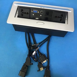 Bàn Hội Nghị Kết Nối Hộp Đa Phương Tiện Bàn Hidden Pop Up Ổ Cắm Ổ Cắm/Pop Lên Ổ Cắm Hộp Với 3.5 Âm Thanh Hình Dạng Hình Bầu Dục - Product Image 4