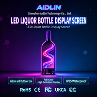 Écran LED flexible personnalisé pour bouteille, IP65, P1.25-P3, affichage LED créatif de forme spéciale pour bar, exposition, publicité de marque