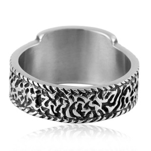 Bague en acier inoxydable pour homme yunnique, design géométrique, style rétro punk, bijoux tendance, cadeau prêt à être expédié - Product Image 4
