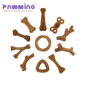 Juguetes masticables de madera y plástico Pawmino, duraderos, para limpieza de dientes, para perros pequeños y medianos - Product Image 1
