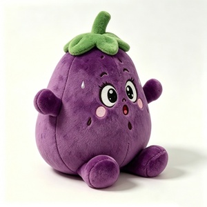 Almohada de Peluche de Berenjena Personalizada y Adorable para Niños, Lindo Juguete de Peluche de Berenjena, Suave Animal de Peluche de Vegetal Morado - Product Image 1