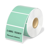 TEDDY 2.25X1.25 Pulgadas 57X32mm Verde 3 Prueba 1000 Hojas Rollo Rectángulo Papel Térmico Etiquetas de código de barras