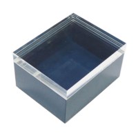Conteneur de rangement pour accessoires de bijoux, cubique en acrylique, couleur marine, 4x5 pouces, organisateur à tiroir
