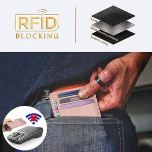 RFID блокирующий тонкий кошелек-минималистичный кожаный передний карман кошельки, ультратонкий металлический держатель для карт - Product Image 4