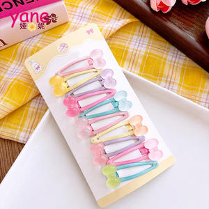 Juegos de 10 piezas de pinza de pelo BB transparente dulce y lindo para niños horquilla de resina versátil y simple - Product Image 3