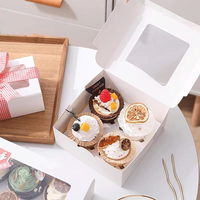Boîtes à gâteaux miniatures blanches colorées avec fenêtre en carton kraft pour cupcakes, pâtisseries, biscuits, beignets, macarons, stockage, matériaux recyclés