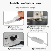Kit Lampu LED Printer 3D YouQi dengan Kabel Panjang 780mm dan Lampu LED 380mm untuk Bambu Lab A1