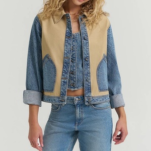 2025 OOTD Fashionable Casual <b>Denim</b> <b>Coat</b> Washed Zipper-up Cotton Filled Top for Autumn/Winter Women Jackets - Product Image 1
