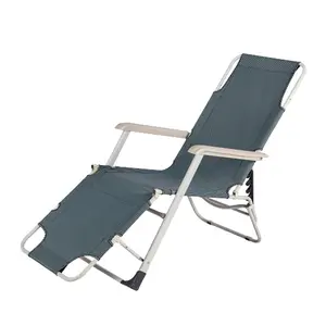 High Quality Portable Beach Chaise Sun Lounge Reclining Folding Camping Cot