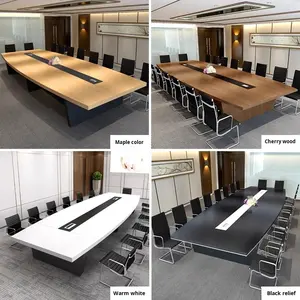 <span class=keywords><strong>Mesa</strong></span> de Conferencia Extensible de Madera Maciza Moderna y Sencilla con Juego de Sillas para Sala de Reuniones, Escritorio de <span class=keywords><strong>Oficina</strong></span> de Forma Larga - Product Image 2