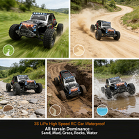 Voiture RC sans balais 4x4 70 km/h avec batterie LiPo 3S, véhicule tout-terrain étanche pour adultes