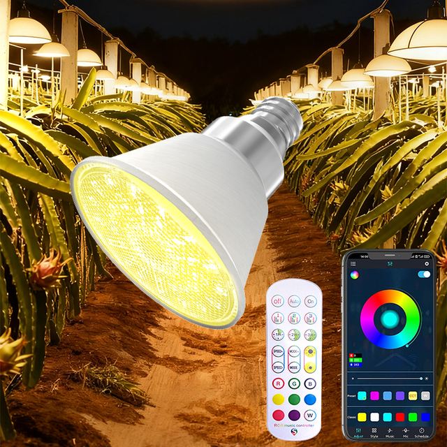 Smart 5000K Full Spectrum LED Grow Light WiFi Remote Control for Indoor Plants Hydroponics Greenhouse Planting IP65 Plastic