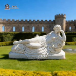 Trevi Nhà Máy Thanh Lịch Châu Âu Nghệ Thuật Đá Cẩm Thạch Tự Nhiên Nằm Người Phụ Nữ Lady Tượng Cho Lâu Đài Ngoài Trời Trang Trí - Product Image 1