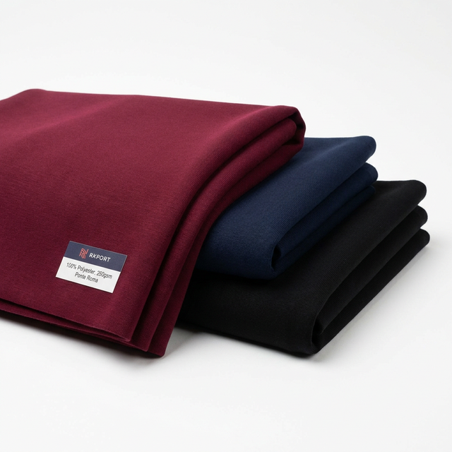 High Quality 100% Polyester Ponte Roma Fabric 250GSM Knitted Interlock Fabric for Suits Blazers and Dresses - 160cm Width