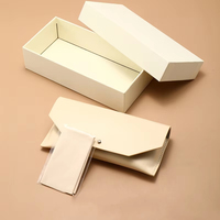 Emballage de lunettes avec logo personnalisé, étui en cuir PU de haute qualité, ensemble de trois pièces blanc, boîte à lunettes de soleil, boîte à lunettes