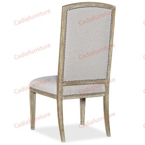 <span class=keywords><strong>Table</strong></span> à manger ronde <span class=keywords><strong>de</strong></span> style vintage américain, structure en bois massif, <span class=keywords><strong>table</strong></span> à manger classique sculptée avec <span class=keywords><strong>6</strong></span> chaises en tissu - Product Image 3