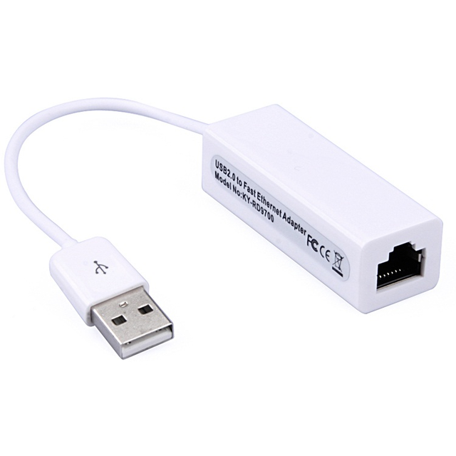 Quality USB2.0 to RJ45 Ethernet Network LAN Adapter Card 10Mbps 9700 Chip Adapter for Windows7 PC Laptop
