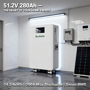 Baterai LiFePO4 51.2V 280Ah 14kWh Penyimpanan Energi Surya Rumah Tangga Terpasang di Dinding dengan Roda - Product Image 2