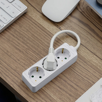 Multiprise portable UE 16A à 3 prises, câble de 1,5 m, rallonge polyvalente en cuivre, courant nominal 5A