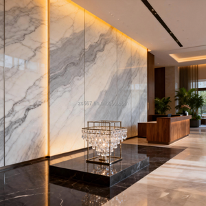 Panneaux muraux en PVC marbré modernes imperméables de 4x8 pieds pour une utilisation en extérieur et dans le salon - Product Image 1