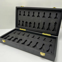 Jeu d'échecs international de luxe de très haute qualité, designs personnalisés, matériau PVC, noir et blanc, 15 pouces, pour adultes et enfants