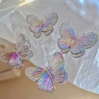 Pendentifs papillons acryliques colorés irisés arc-en-ciel AB pour accessoires de bricolage, accessoires vestimentaires, décorations de mariage