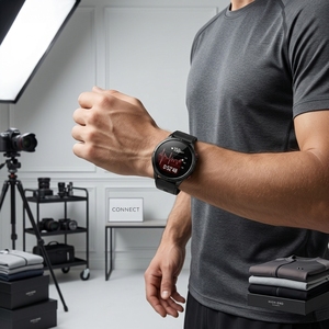 <span class=keywords><strong>Montre</strong></span> connectée sport à grand écran tactile, assistant vocal IA + appels Bluetooth, détection des données de santé corporelle. - Product Image 3