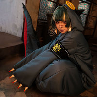 Costume de cosplay dinosaure anime pour adultes et enfants, combinaison monstre verte et rouge à capuche, pyjama, tenue de fête d'Halloween et de carnaval