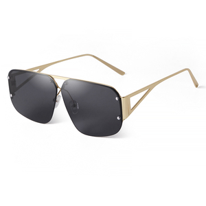ADE WU STY9519A gafas de sol de conducción de aviación degradado medio marco gafas de piloto cuadradas mujeres gafas de sol de gran tamaño con remaches de Metal - Product Image 2