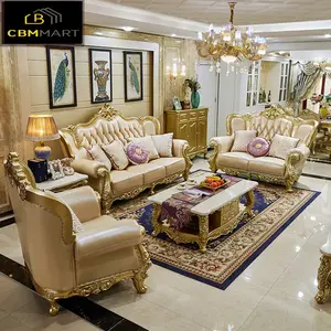 Conjunto de muebles de lujo para sala de estar, sofá, silla antigua, reclinable, diseño clásico