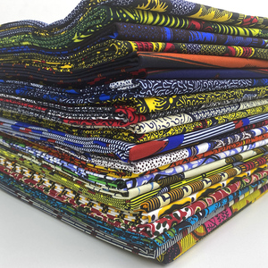 Tissu Jacquard Dobby Organique Respirant à Super Impression, Tissu Africain Wax Batik en Coton Peigné Pur, Tissé Chevron pour Vêtements - Product Image 1