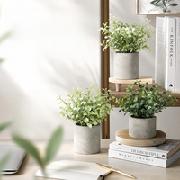 Tanaman Artifisial Evergreenwrap Hiasan Meja Kecil Bonsai Rumput Bambu Ular dalam Pot Silinder dari Bahan Pulp