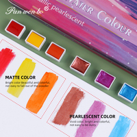 Ensemble de peinture à l'aquarelle professionnelle non toxique Panwenbo 36/48 couleurs avec boîte en métal pour artistes sur toile, papier, verre